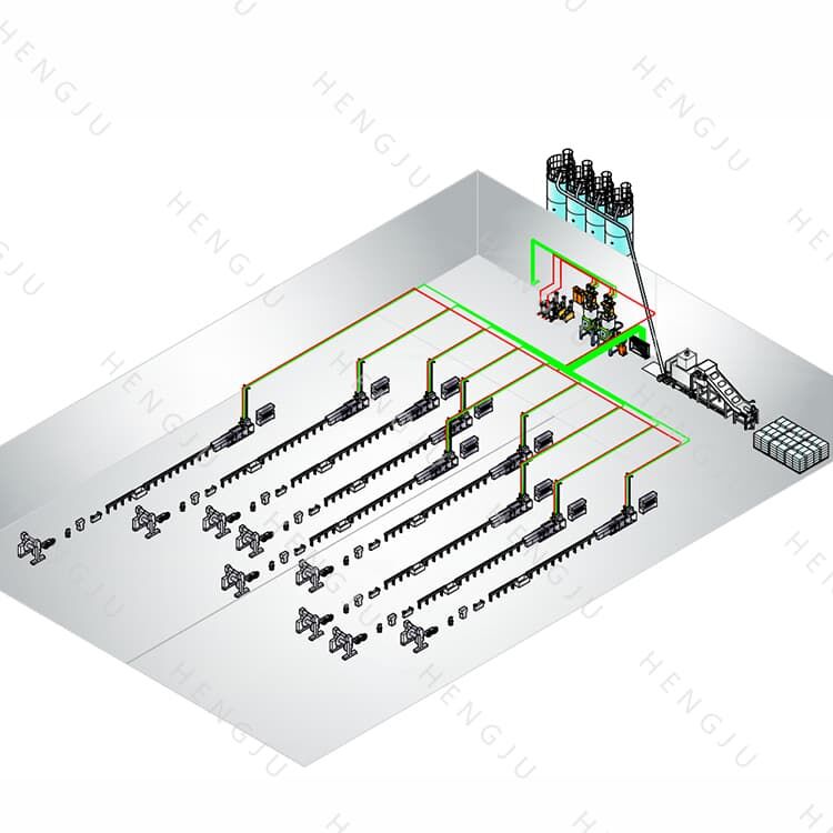 Extrusion industry central conveying system